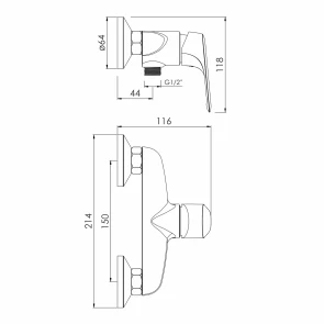 Змішувач для душу хром Imprese Orlik f03309401CA №2