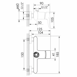 Смеситель для душа Imprese Kvet f03307201AA №2