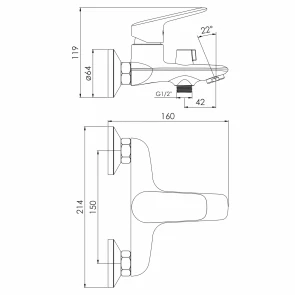 Змішувач для ванни хром Imprese Orlik f03209401CA №2