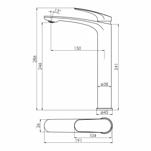 Високий змішувач для умивальника IMPRESE Perla f03508001CB №2