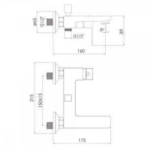 Змішувач для ванни Imprese Karlov Black Matt f03207610AA №2