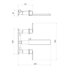 Змішувач прихованого монтажу для умивальника Imprese Deira Chrome ZMK122001030 №2