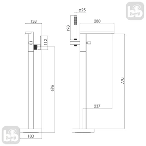 Змішувач для ванни Imprese Deira Gold ZMK112009060 №3