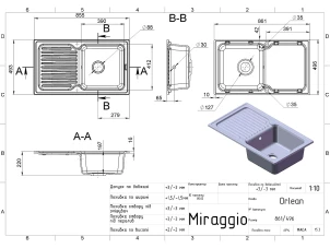 Кухонна мийка Miraggio Orlean (BLACK SHINE) №4