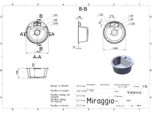 Кухонная мойка Miraggio Valencia (JASMINE) №3