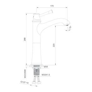 Змішувач для раковини Imprese Podzima Zrala ZMK021708011 №2