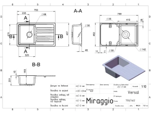 Кухонна мийка Miraggio Versal (BLACK) №4