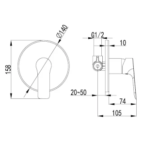 Змішувач для душу Imprese Kucera VR-30105 №2