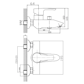 Змішувач для ванни Imprese Horak 10170 №2