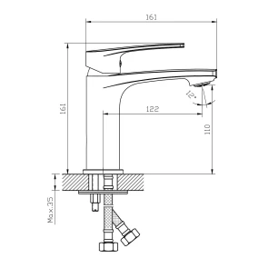 Смеситель для умывальника раковины IMPRESE KAMPA 05285 №2