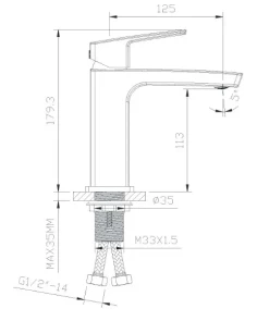 Змішувач для умивальника Imprese Grafiky графіт ZMK041807010 №2