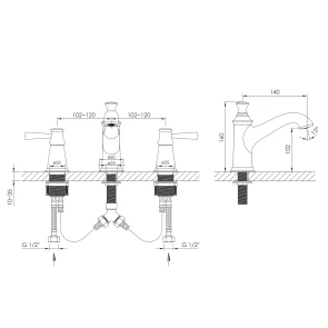 Змішувач для раковини на три отвори IMPRESE PODZIMA LEDOVE ZMK01170102 №2