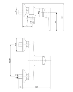 Смеситель для душа Imprese Breclav хром-белый 15245W №2