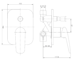 Змішувач для душу Imprese Praha New VR-10030(Z) №1