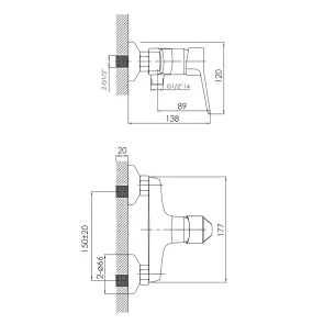 Змішувач для душа IMPRESE WITOW 15080 №2