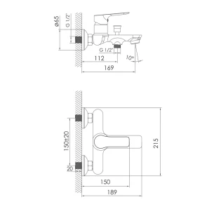 Смеситель для ванной Imprese Kucera 10105 №2