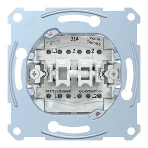 МЕХАНІЗМ 2-КЛАВІШНОГО ВИМИКАЧА З ГВИНТОВИМ ЗАЖИМОМ,ПРОХІДНИЙ №8