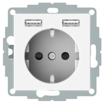 Розетка Schuko с 2 USB 2,4A пол. SM