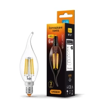 LED лампа VIDEX Filament C37Ft 6W E14 4100K