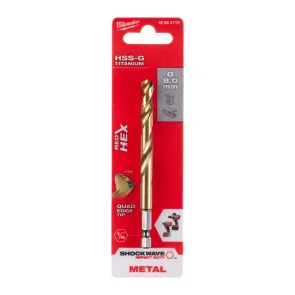 Сверло по металлу RedHEX HSS-G TiN MILWAUKEE, диаметр 8,0 мм №1