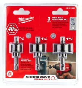 Набор коронок Shockwave MILWAUKEE диаметр 22/29/35мм (3шт) №2