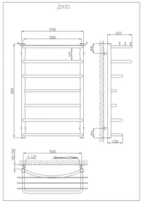 Полотенцесушитель KOSSER Канна 800х530/7 №5