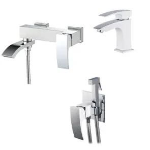 Комплект Змішувач для ванни Koer KR5157 + Змішувач для умивальника Koer KR5149 + Змішувач для гігієнічного душу Koer KR5162 №1