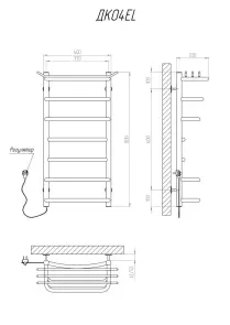 Полотенцесушитель KOSSER Канна 800х400/7 ЕL рег. №5
