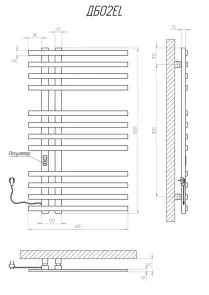 Полотенцесушитель KOSSER Браш 1000х600 EL тайм. белый №5
