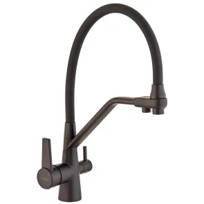 Комплект Змішувач для кухні Haiba Nobel 021 Black (HB3983) + Мийка кухонна Zerix ZS-6550S-03 Чорна (ZX4540) №3