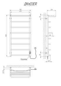 Полотенцесушитель KOSSER Каскад с полкой 1000х500/8 ER №8