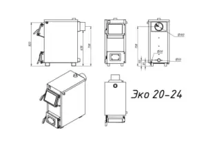 Твердопаливний котел Zubr Eko 24 кВт №10