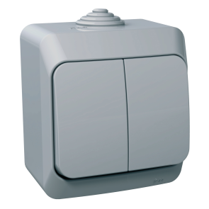 Выключатель двухклавишный, Серый, Cedar Plus WDE000650 комплект 10 шт №2