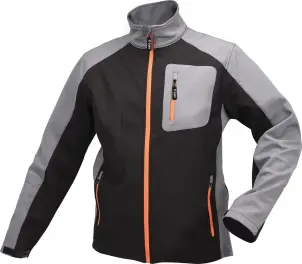Куртка робоча softshell yato розмір xxl, чорно-сіра, 3 кишені, 96% поліестер і 4% спандекс №1