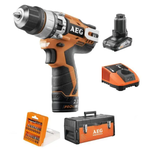 Дрель-шуруповерт аккумуляторный AEG BSB12C2LI-X02KIT1X с набором бит №1