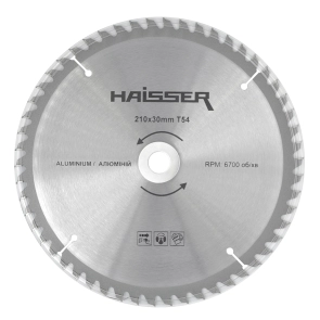 Диск пильний по алюмінію - 210х30 54 зуб. (HAISSER) №1