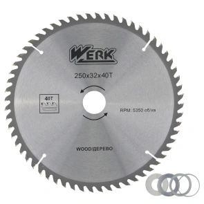 Диск пильний по дереву - 250х32 40 зуб. (WERK) №1