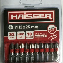 Біта - PH1 х 25мм, набір 10шт., блістер (HAISSER)