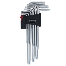 (48115) Набор Г-образных ключей TORX продоль с отв 9 ед T10-50, HAISSER