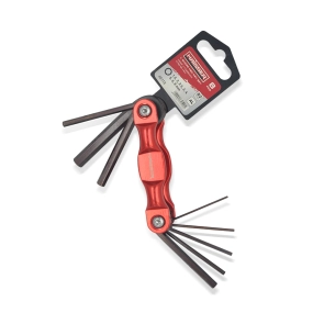 (48118) Набор раскл. Г-под. ключей HEX 8 ед., S2, 1,5-8 мм, алюм. корп., HAISSER №1