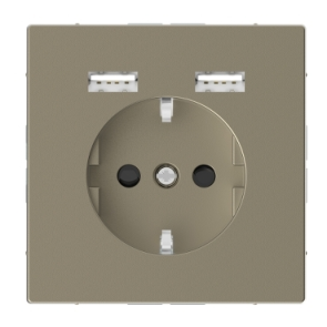 Розетка Schuko с 2 USB 2,4 A Сахара SD №1