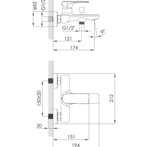 Смеситель для ванной Imprese Lednice Chrome f03207901BA №2