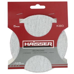 Круг шлифовальный самоклеящийся - 125мм, k 80, н-р 5шт (HAISSER) №1