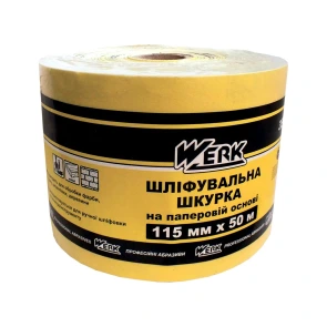 Шлифовальная шкурка, бумажная основа - 115мм х 50м, К180 (WERK) №1