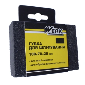 Губка для шліфування 100x70x25 мм, P80 (WERK) №1