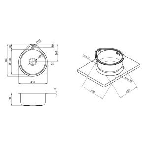 Комплект Кухонна мийка Kroner KRP Satin - 4843 (0.8 мм)+Змішувач для кухні Agua Leon - C032 №4