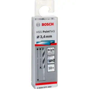 Спиральное сверло Bosch HSS-PointTeQ (3.4×39×70 мм, 10 шт.) (2608577202) №2
