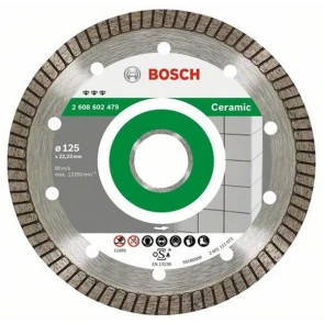 Bosch Круг алмазний відрізний ультратонкий (1,4 мм) турбо Best For Ceramic 125х22 Extraclean кераміка №1