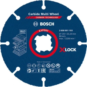 Круг відрізний Bosch Carbide Multi Wheel X-LOCK (125х1х22.23 мм) (2608901193) №1