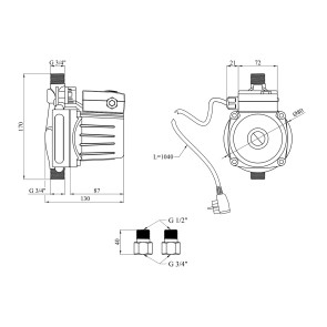 Насос для повышения давления Forwater UPA 15-130-Z с гайками (Grundfos) №2